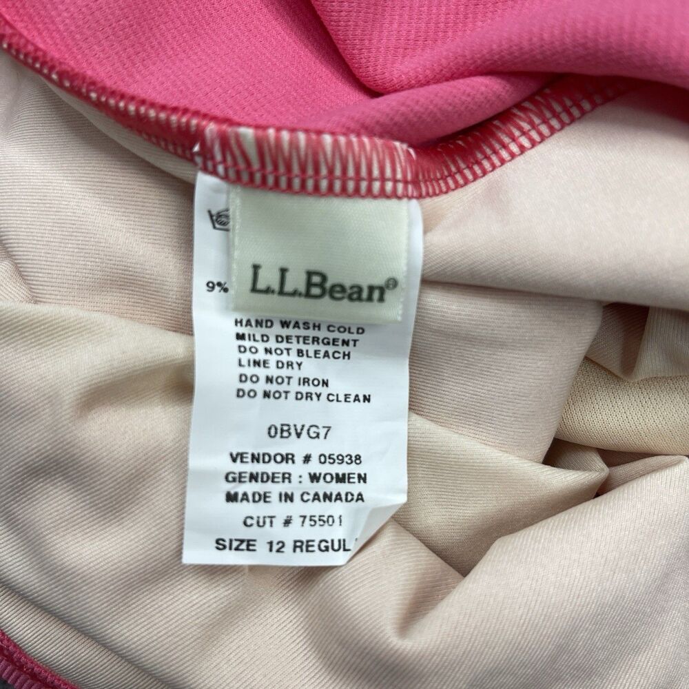 LL Bean Tankini Swimwear Top Womens 12 Halter Style Built In Bra Pink NEW W Tags - Picture 9 of 10
